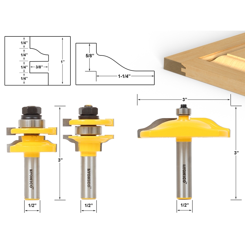 2024年最新入荷 Router Bit Sets :: Door & Window Sets :: Ogee 3 Bit Raised テープ・マスキングテープ
