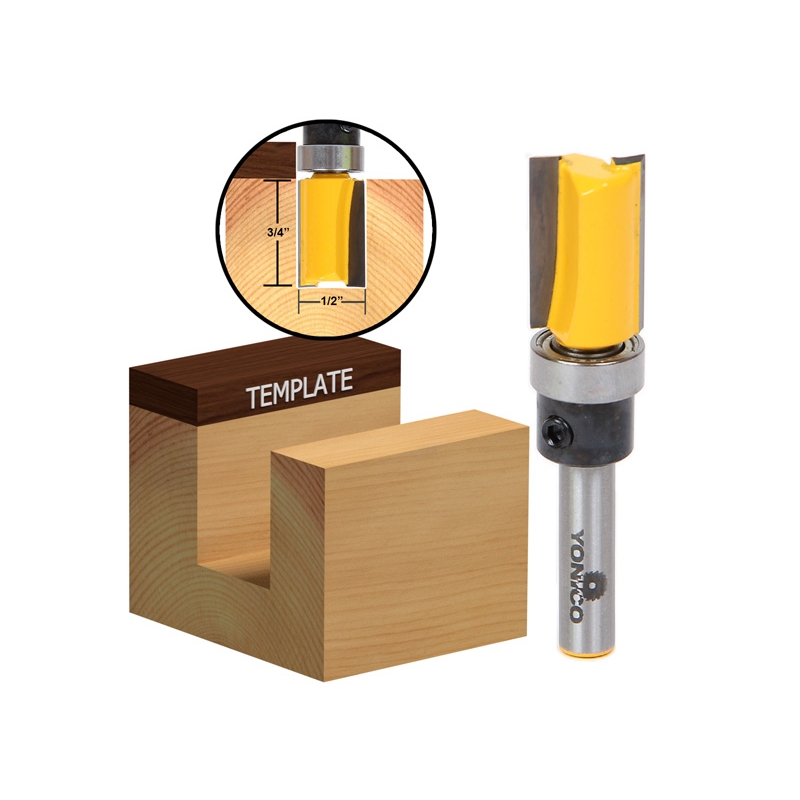 1 2 Diameter Flush Trim Template Router Bit 1 4 Shank Yonico 14123q