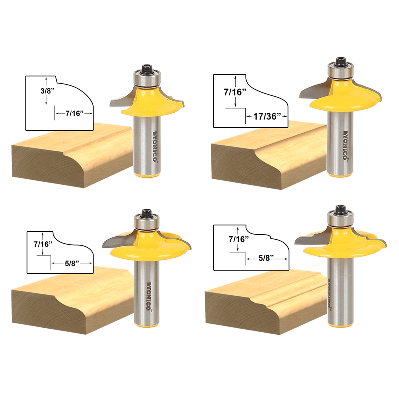 Cabinet door edge clearance router bit profiles