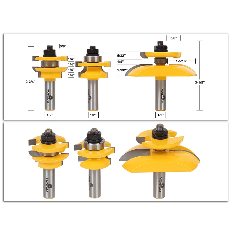 日本製 Round Over Router Bit 3 Raiser Panel Cove with Stile & Rail シャドウバース エボルヴ