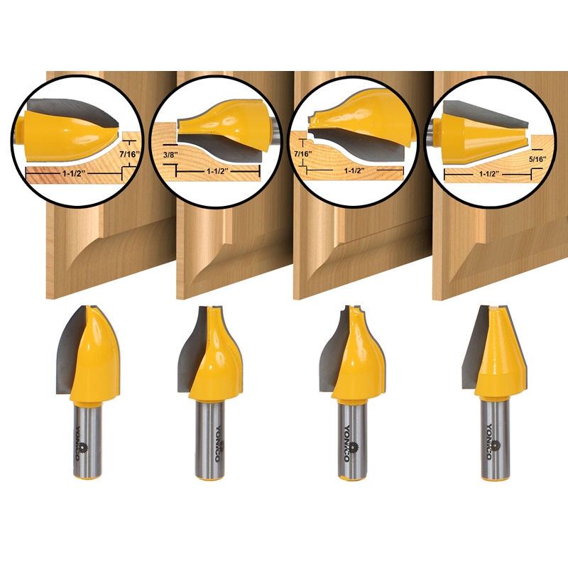Router Bit Sets Door & Window Sets 4 Bit Vertical Raised Panel