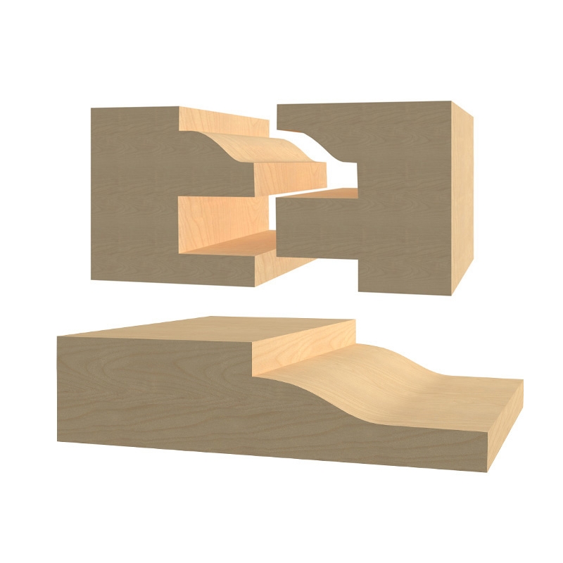 Router Bit Sets :: Door & Window Sets :: Ogee 3 Bit Raised Panel Cabinet  Door Router Bit Set - 1/2