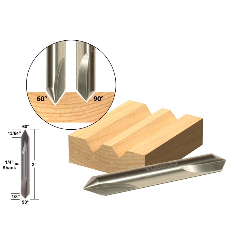 2pcs Steel Tipped V Grooving Bit uxcell 90 Degree V-Groove Router Bit 1//2 Dia with 1//4 Shank Beige