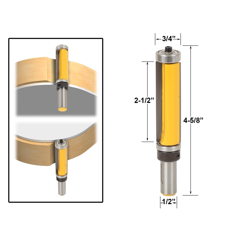 Details about   1/4Inch Shank Straight Cutter Cutting Bearing Extra Long Flush Trim Router Bit