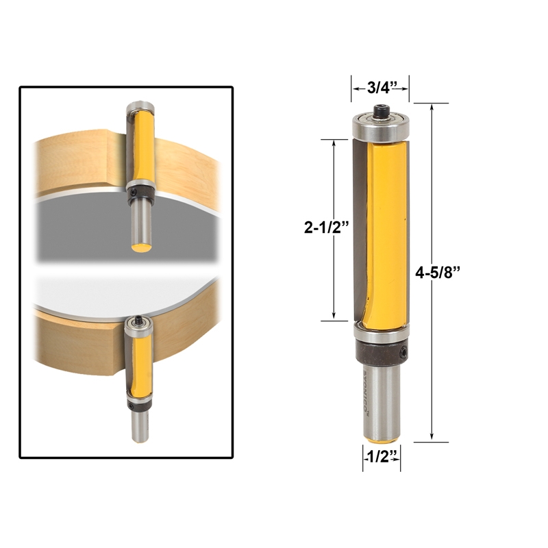 Top and Bottom Bearing Flush Trim Router Bit Yonico 14135